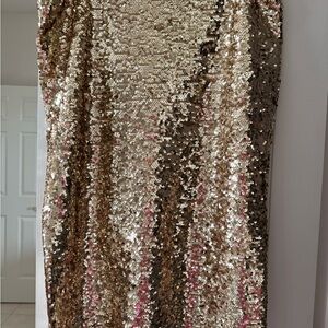 Michael Kors Gold Sequin Pencil Skirt